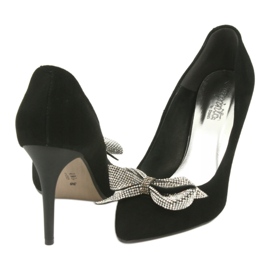 Espinto Ženske kožne pumpe s crni luk od 993/1k crna 4