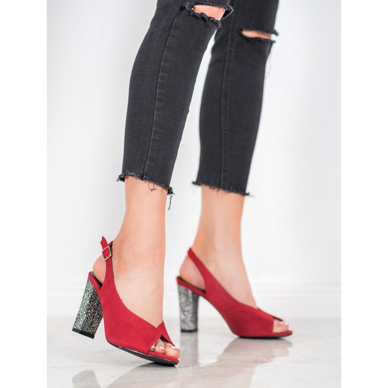 Goodin Sandale s ukrasnom petom crvena 2