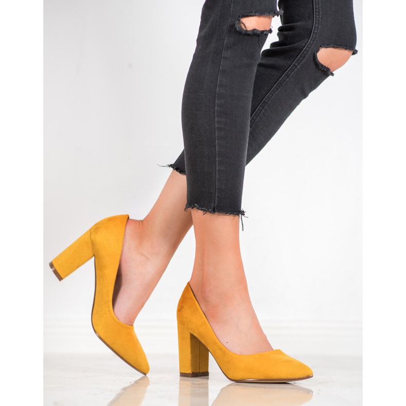 Ideal Shoes Pumpe za visoke pete žuta boja 1