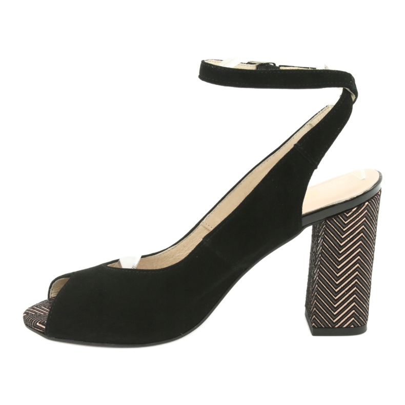 Gamis Ženske crne kožne sandale crne 3930 crna 2