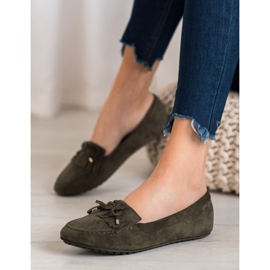 Ideal Shoes Čizme od antilopa s resama zelena 1