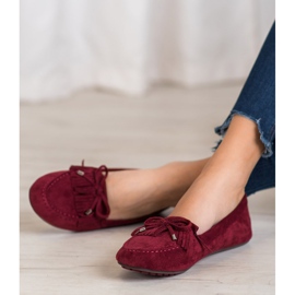 Ideal Shoes Čizme od antilopa s resama crvena 2