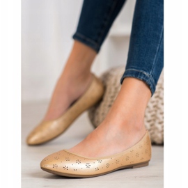 Fama Balerine s ažurnim uzorkom zlatni 1