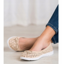 SHELOVET Ažurna balerina s mašnom smeđa 1