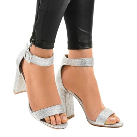 Srebrne pumpe sa svjetlucavim otvorenim svjetlom ZY-161 siva 1