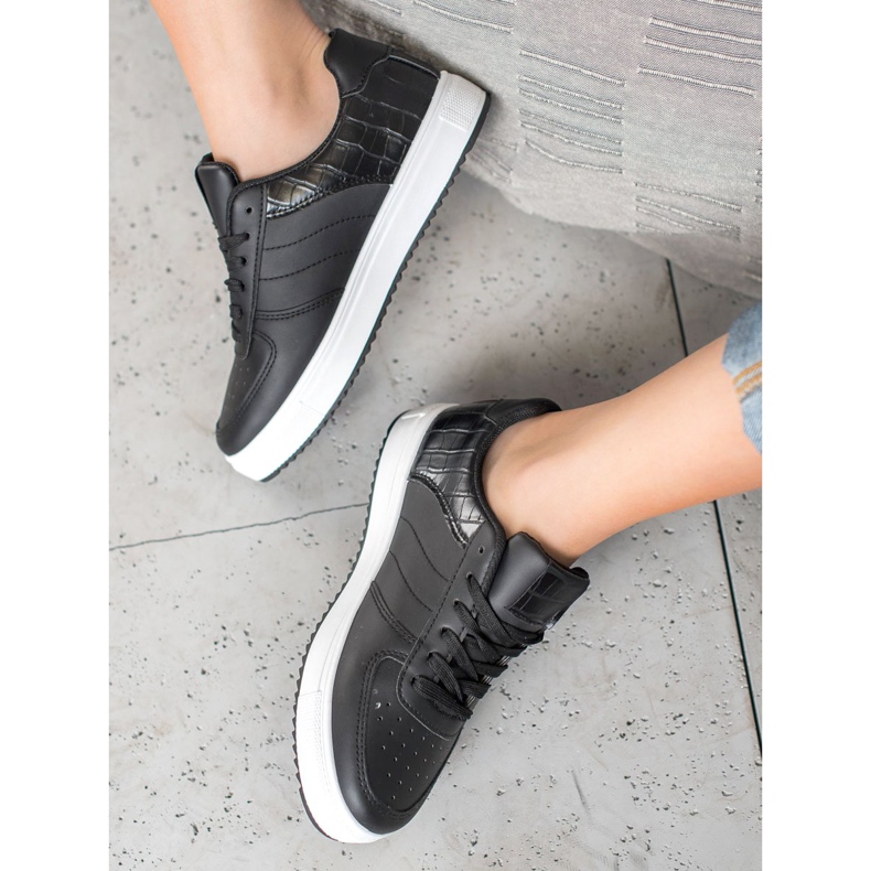 SHELOVET Elegantne cipele na platformi crna 2