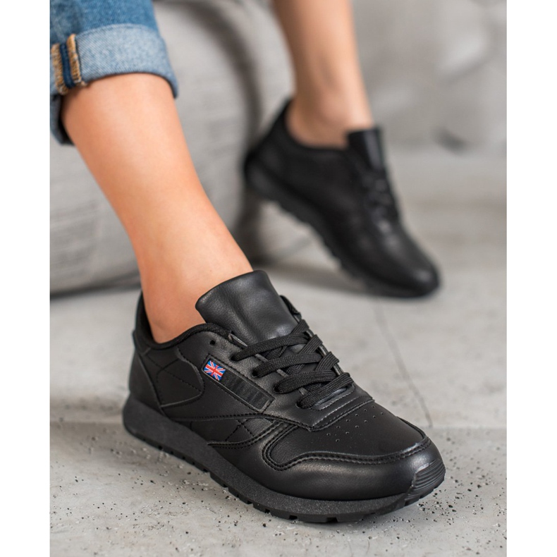 SHELOVET Vezane cipele od eko kože crna 2