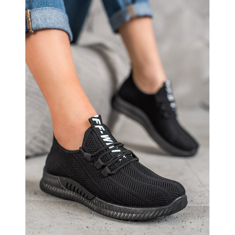 SHELOVET Crne ažurne cipele crno 2