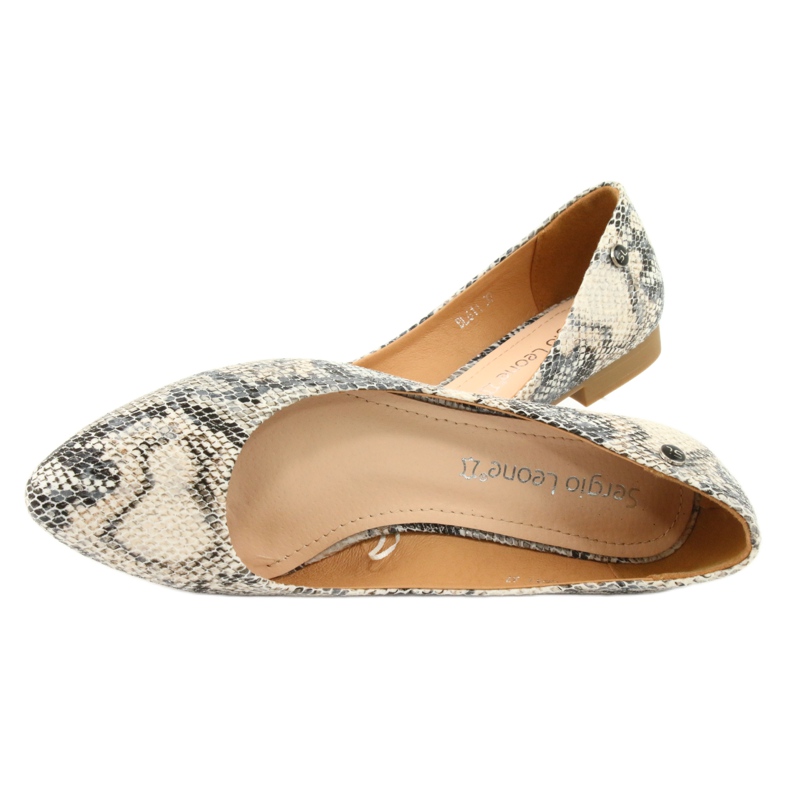 Sergio Leone BL611 balerine životinjskog uzorka smeđa siva 5