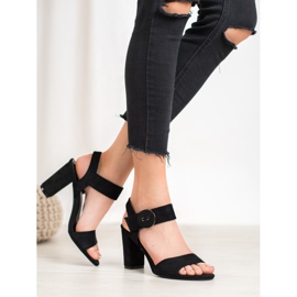 Crne sandale na šanku VINCEZA crna 2