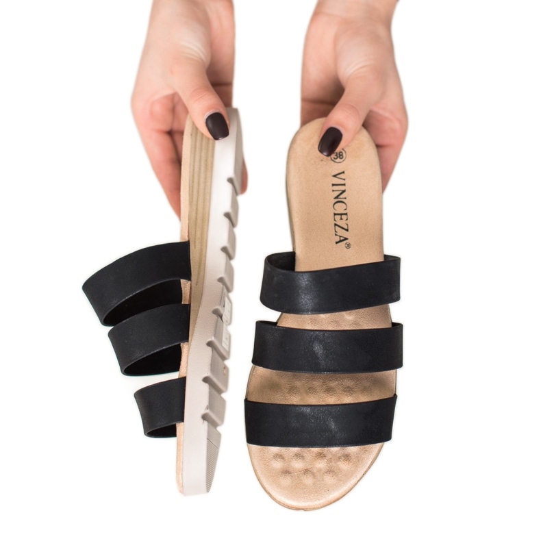 Crne VINCEZA papuče crna 1