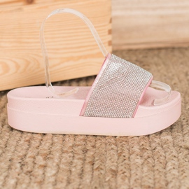 SHELOVET Papuče na platformi ružičasta 1