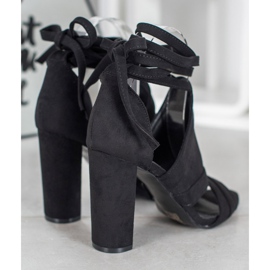 Seastar Vezane sandale na postu crno 1