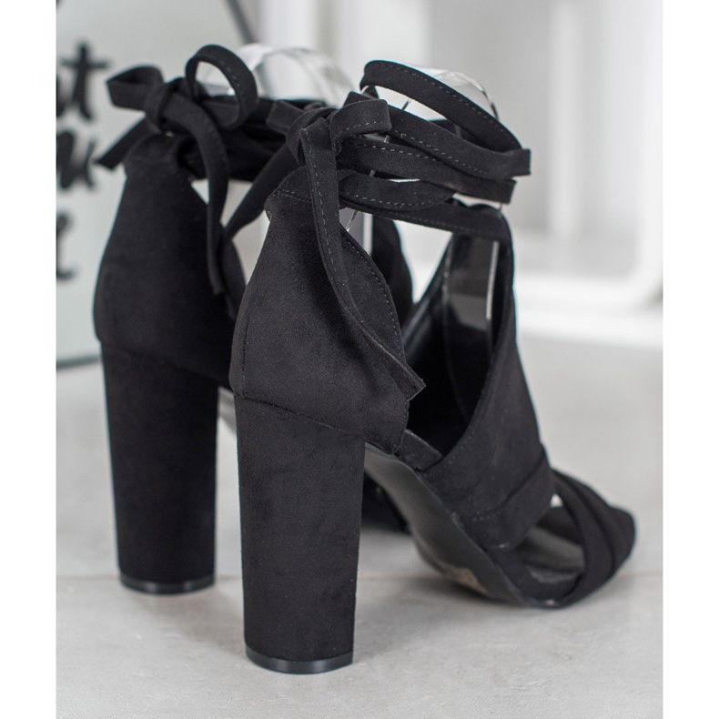 Seastar Vezane sandale na postu crna 1