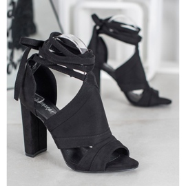 Seastar Vezane sandale na postu crno 2