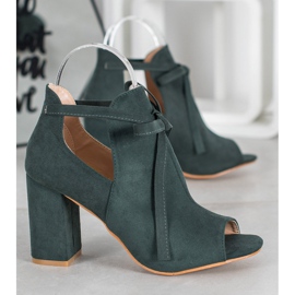 Vezane čizme VINCEZA s otvorenim prstom zelena 1