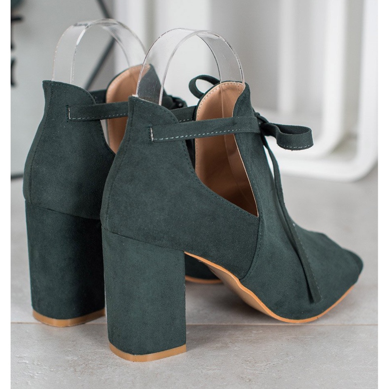 Vezane čizme VINCEZA s otvorenim prstom zelena 2