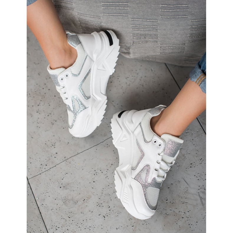 Seastar Modne tenisice sa sjajem bijela raznobojna 1