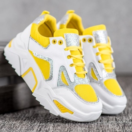 Seastar Modne tenisice sa sjajem bijela žuta boja 2