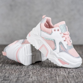 Seastar Modne tenisice sa sjajem bijela ružičasta 1