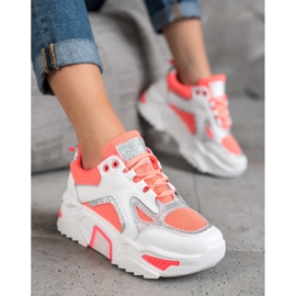 Seastar Modne tenisice sa sjajem bijela narančasta 2