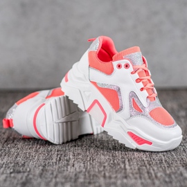 Seastar Modne tenisice sa sjajem bijela naranča 1