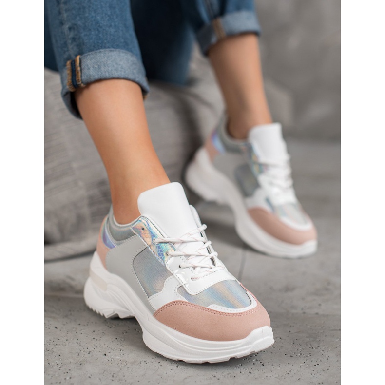 SHELOVET Udobne tenisice na platformi bijela višebojan 2