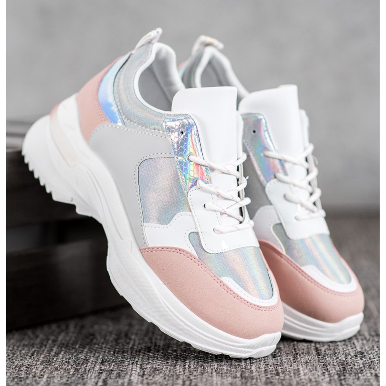 SHELOVET Udobne tenisice na platformi bijela višebojan 1