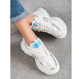 SHELOVET Modne tenisice od eko kože bijela raznobojna 1