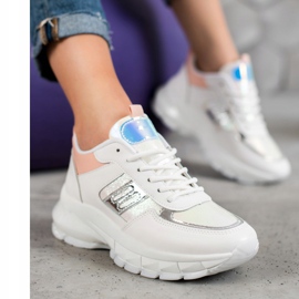 SHELOVET Modne tenisice od eko kože bijela raznobojna 2