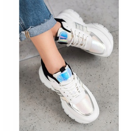 SHELOVET Modne tenisice od eko kože bijela crno raznobojna 1