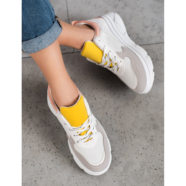 SHELOVET Ležerne tenisice od eko kože bijela višebojan 2