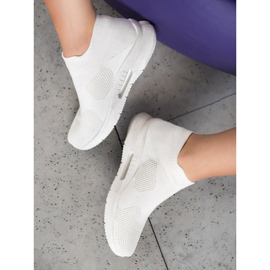 SHELOVET Tekstilne klizne cipele bijela 1