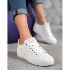 SHELOVET Udobne bijele sportske cipele bijela 2