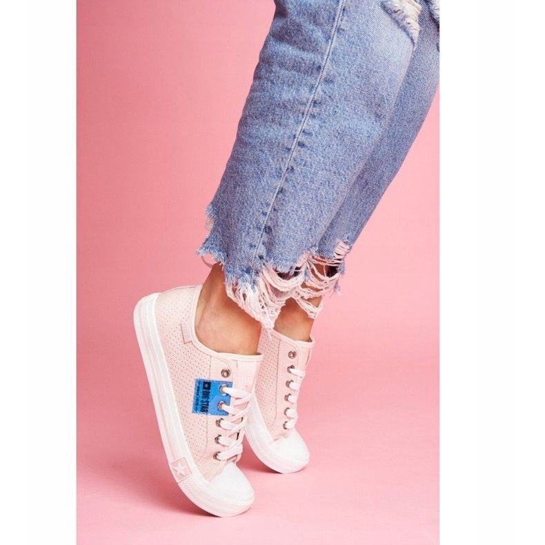 Ružičaste ženske ažurne tenisice Big StarFF274033 ružičasta 1