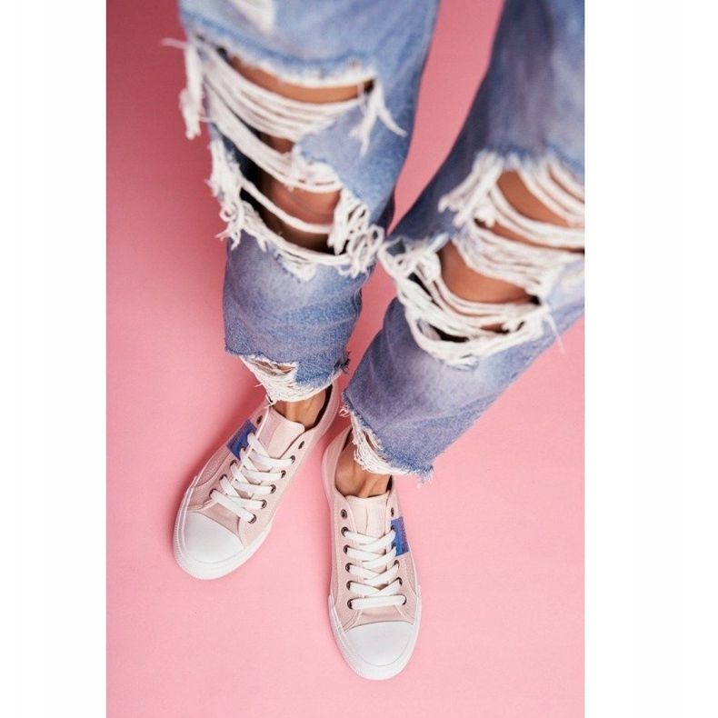 Ružičaste ženske ažurne tenisice Big StarFF274033 ružičasta 2