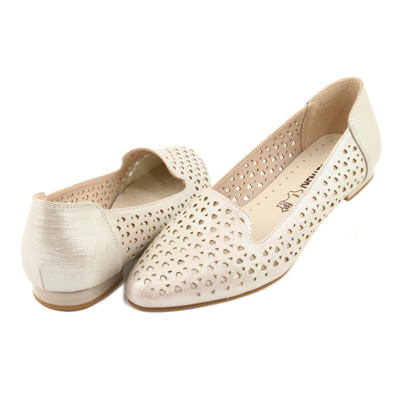 M.Daszyński Lords zlatne balerine Daszyński SA151 smeđa siva 4