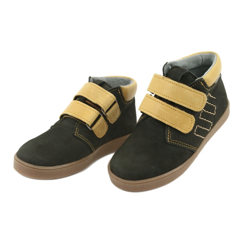 Kožne čizme s čičkom Mazurek 1341 crna višebojan žuta boja 3