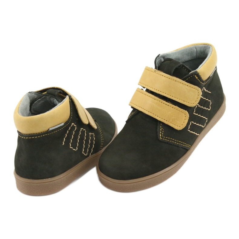 Kožne čizme s čičkom Mazurek 1341 crno raznobojna žuta boja 4