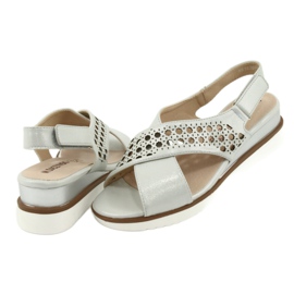 M.Daszyński Srebrne sandale na klin Daszyński 1838 siva 4