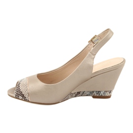 Zlatne sandale capuccino Sergio Leone 777 bež smeđa zlatni 2