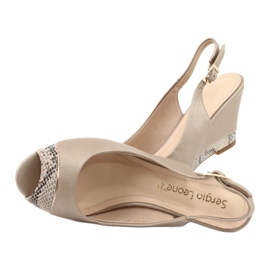 Zlatne sandale capuccino Sergio Leone 777 bež smeđa zlatna 5