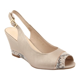 Zlatne sandale capuccino Sergio Leone 777 bež smeđa zlatna 1