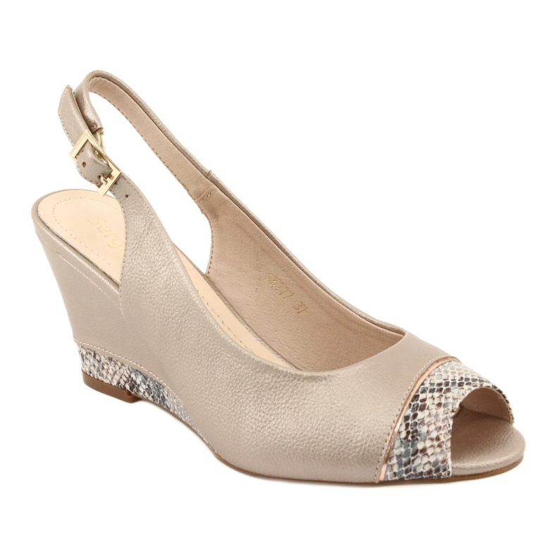 Zlatne sandale capuccino Sergio Leone 777 bež smeđa zlatni 1