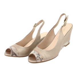 Zlatne sandale capuccino Sergio Leone 777 bež smeđa zlatni 3