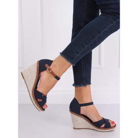 Sandale na klin R133P Plava mornarsko plava 1