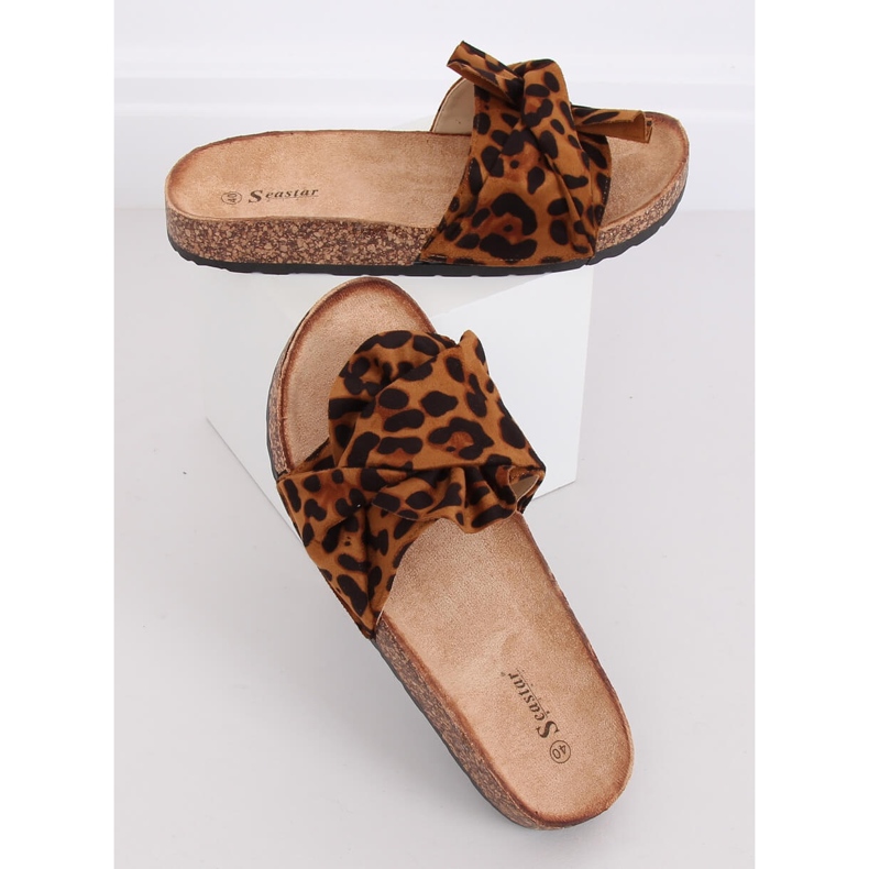 Plutene papuče leopard print CK115P Leopard smeđa 2