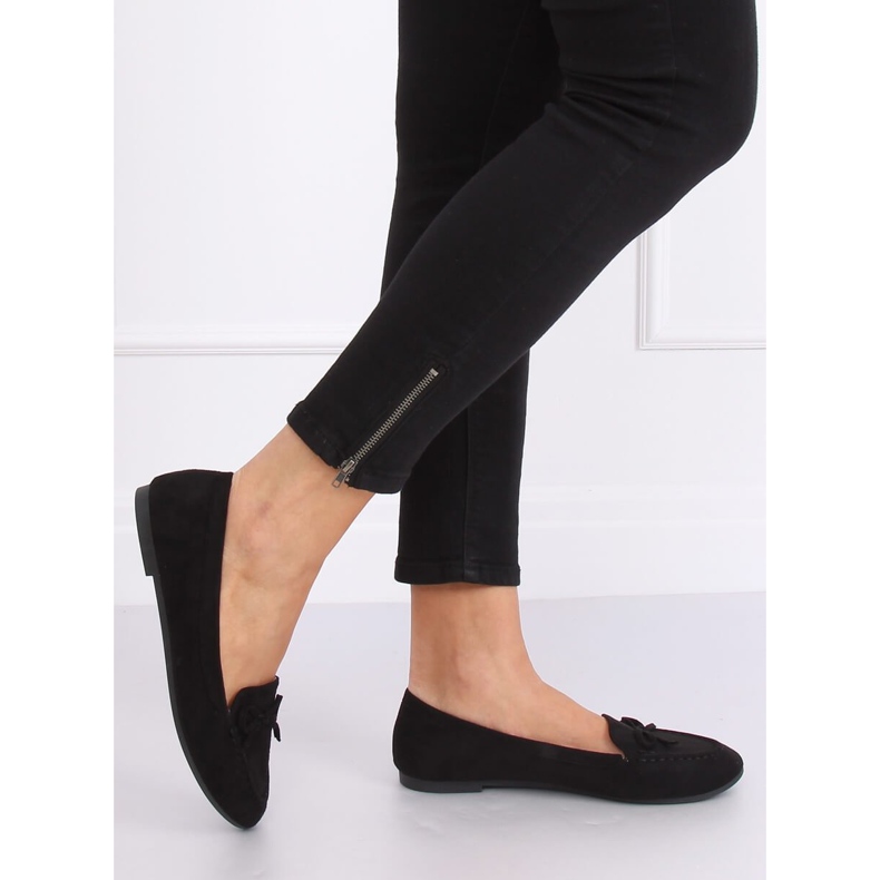Crne ženske mokasine 9F127 Crne crna 2