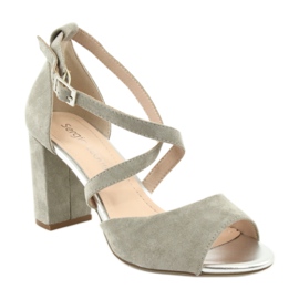 Sive gladijatorske sandale Sergio Leone SK865 siva 2