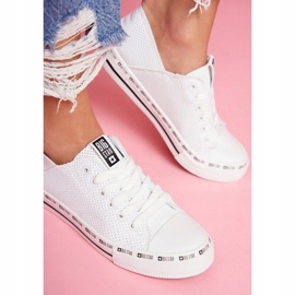 Bijele ženske cipele, ažurne tenisice Big Star FF274024 bijela 1